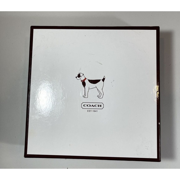 Coach Red Charm Dog Collar Leather XL 22” to 26” Studded Grommets #8848 Dust Bag - Picture 10 of 12